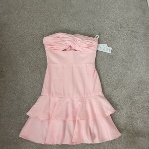 Light pink strapless homecoming dress